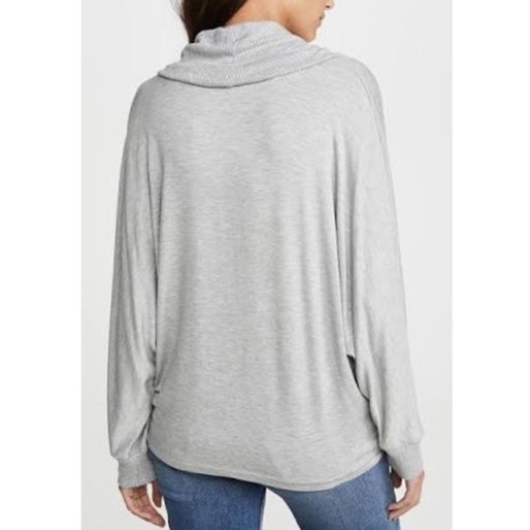 Splendid Super Soft Sweatshirt Heather Grey Rib Size S Comfy Cowl Neck Lounge - Picture 3 of 5